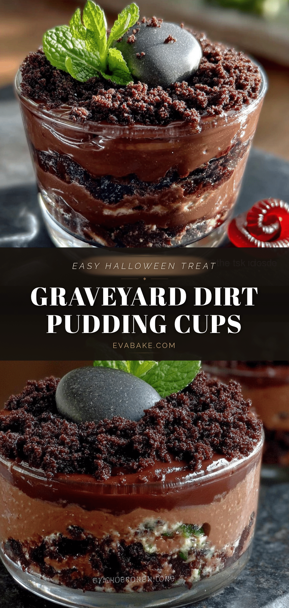 Easy Graveyard Dirt Pudding Cups recipe