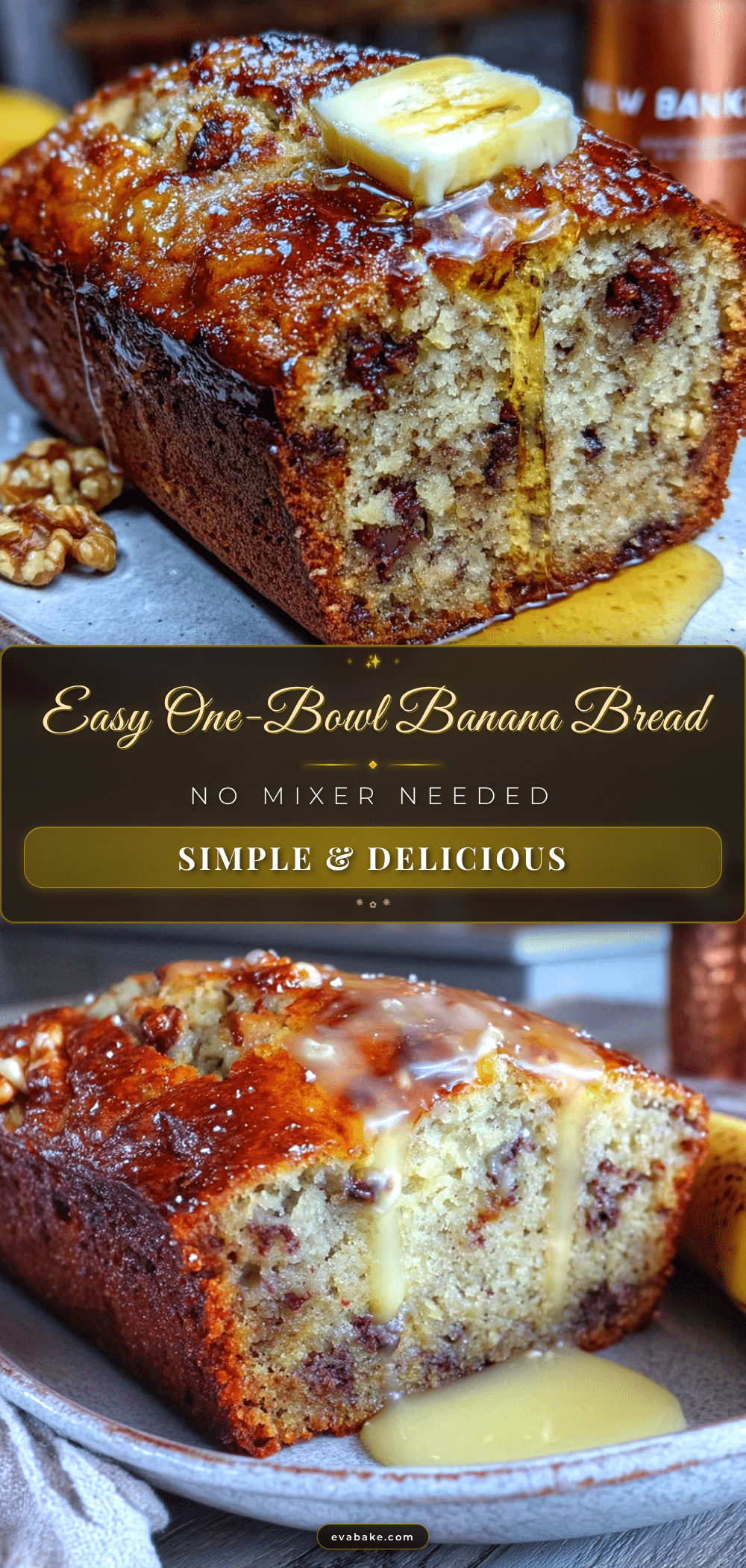 easy one-bowl banana bread recipe