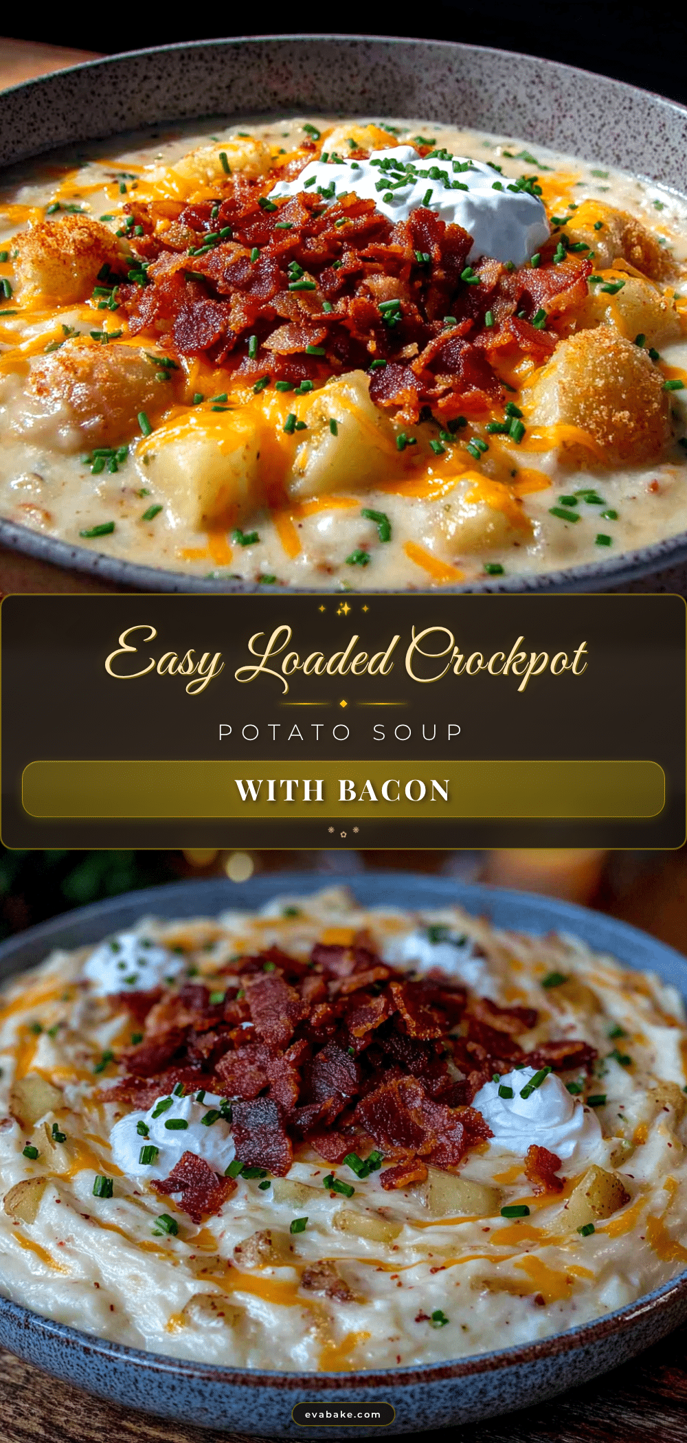 loaded crockpot potato soup with bacon recipe