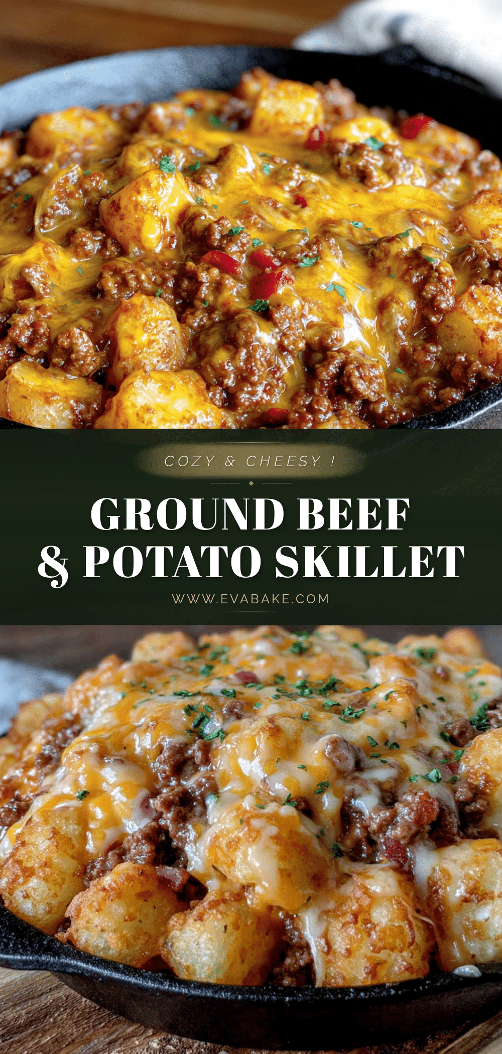 cheesy ground beef and potato skillet recipe