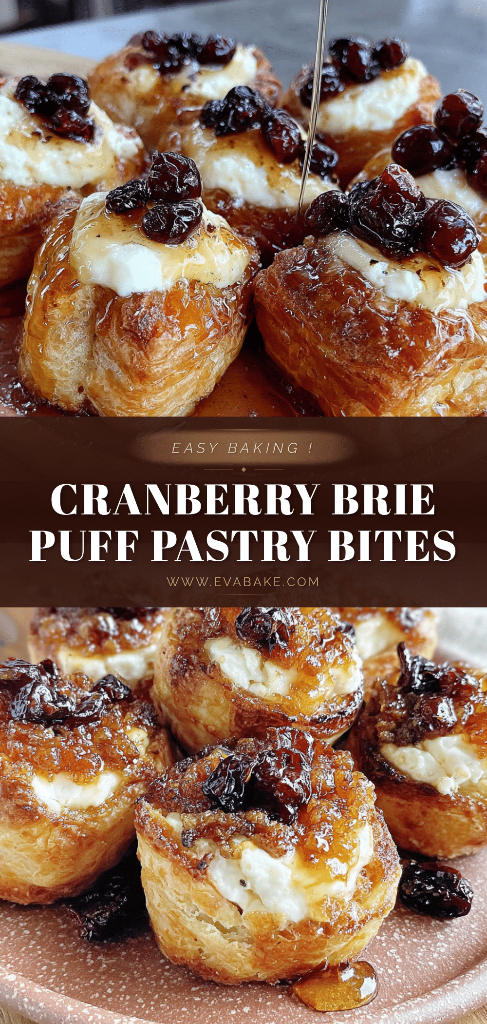 cranberry brie puff pastry bites recipe