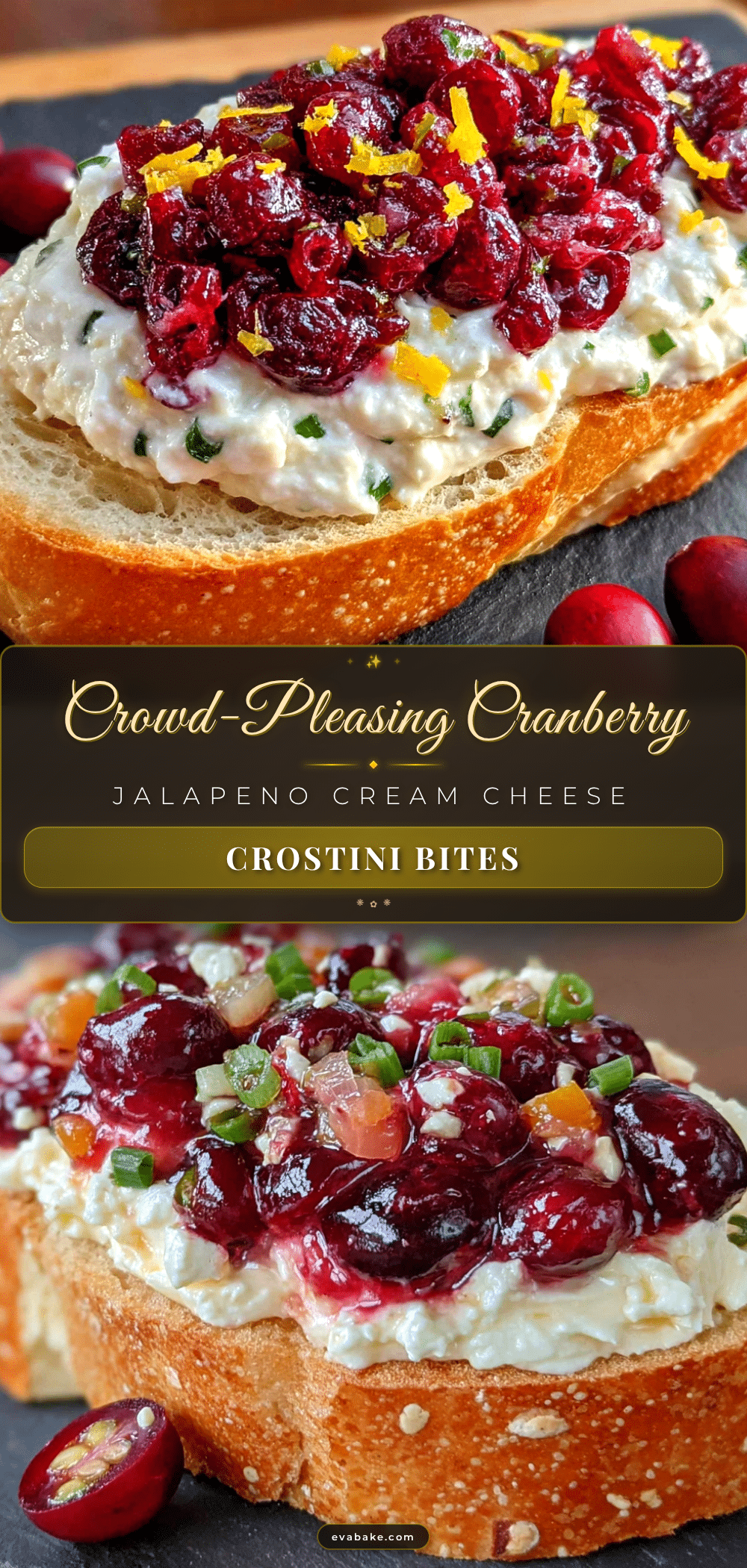 cranberry jalapeno cream cheese crostini recipe