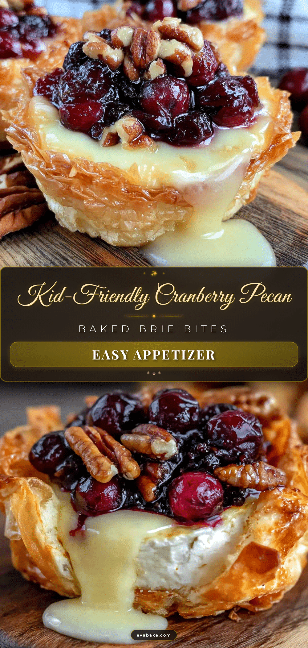 Cranberry Pecan Baked Brie Bites recipe