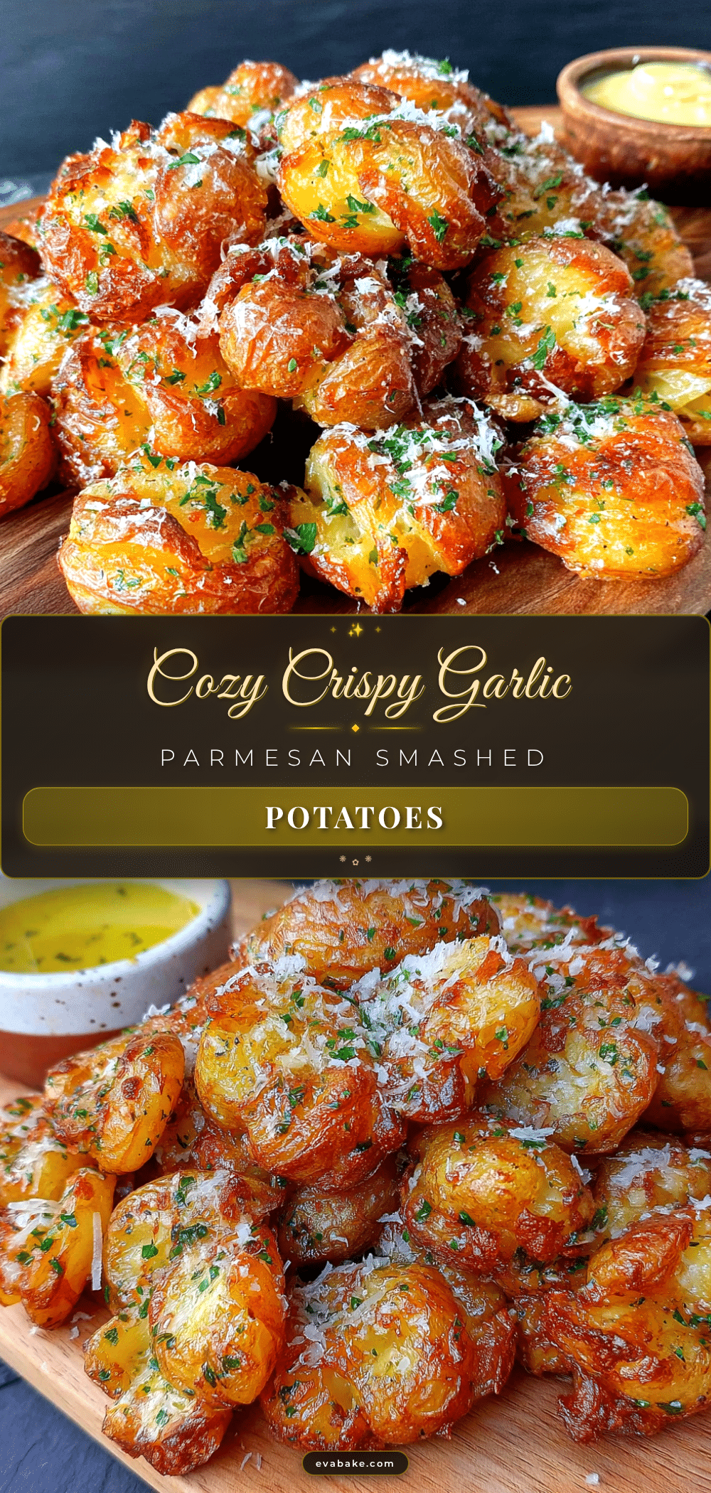 crispy garlic parmesan smashed potatoes recipe