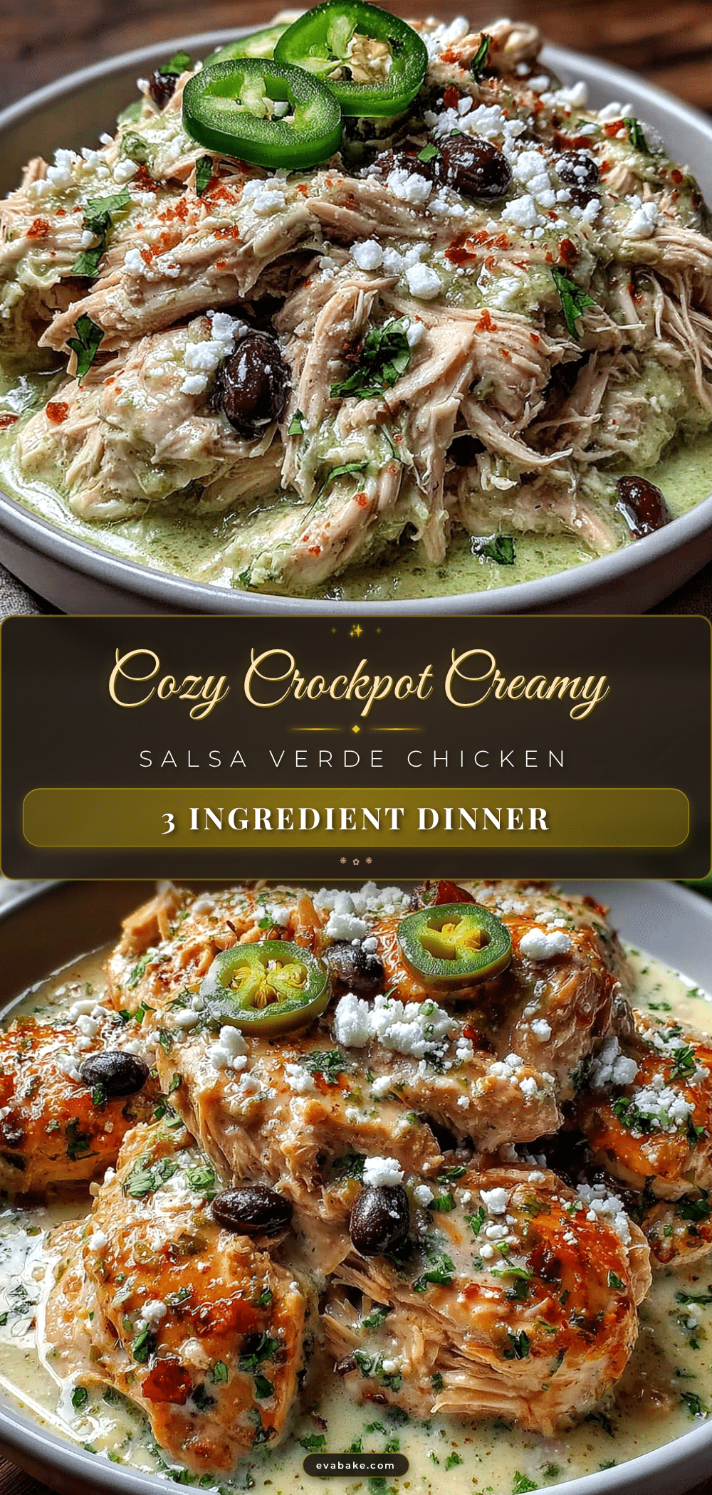 Crockpot Creamy Salsa Verde Chicken recipe