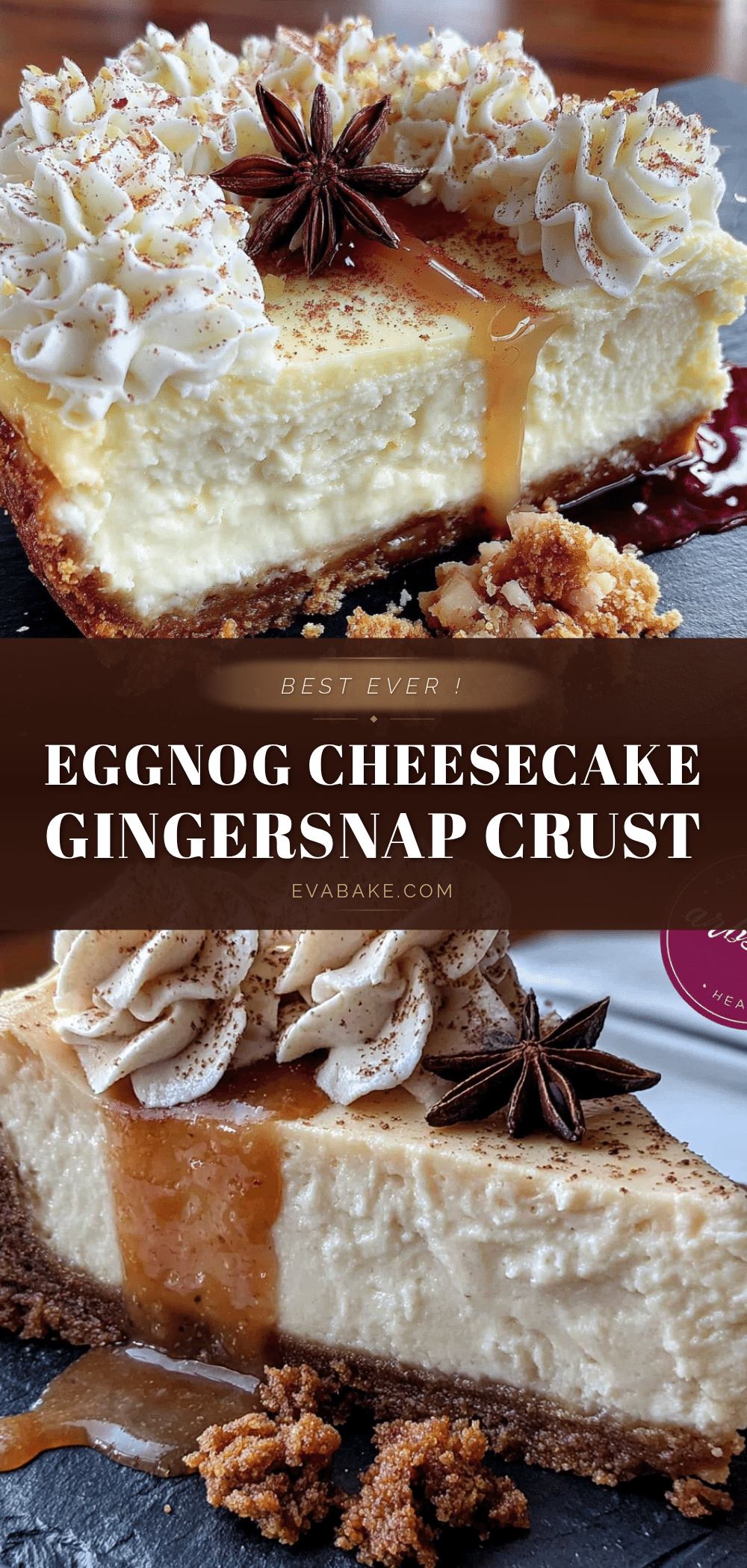 eggnog cheesecake with gingersnap crust recipe