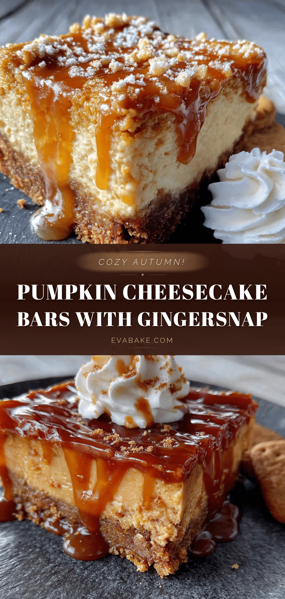 pumpkin cheesecake bars with gingersnap crust recipe