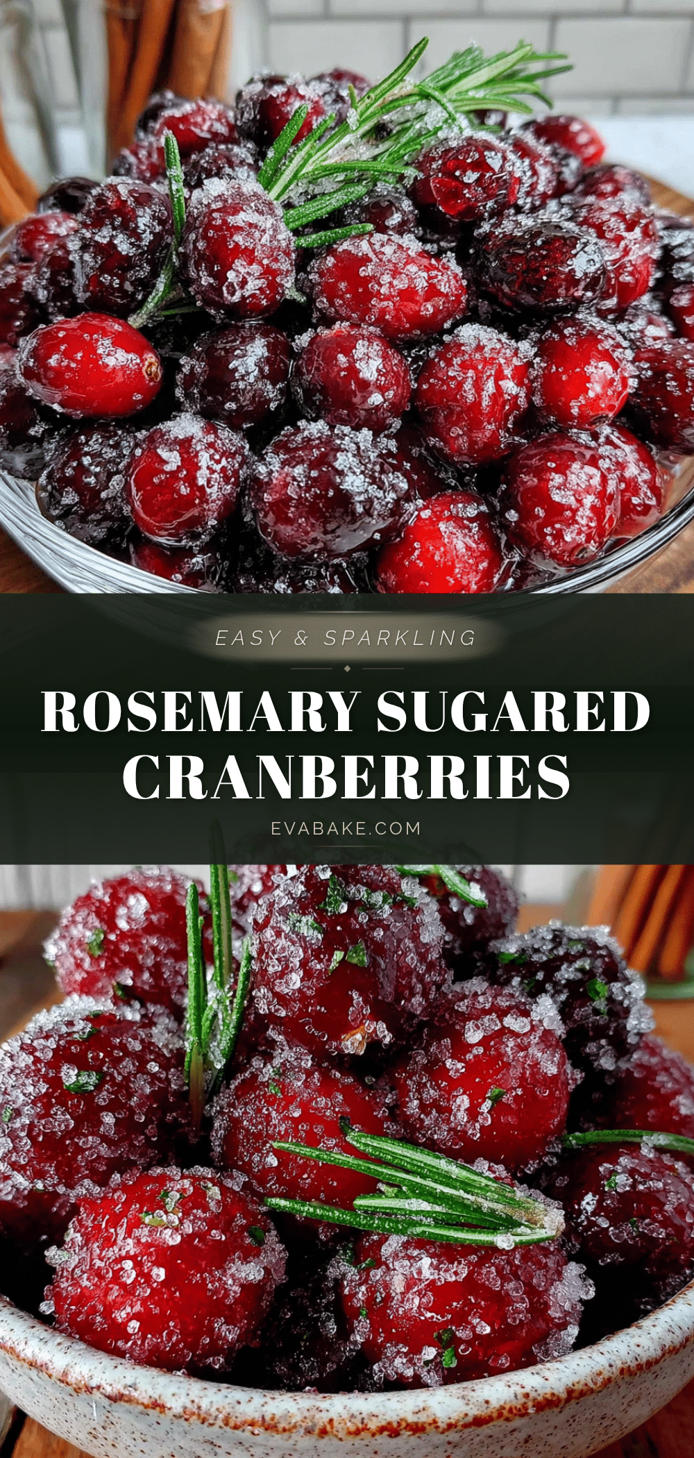 sparkling rosemary sugared cranberries recipe